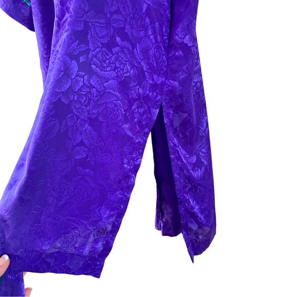 VINTAGE 80s VICTORIAS SECRET GOLD LABEL ROBE PURPLE SATIN ONE SIZE WOMENS - Picture 6 of 13